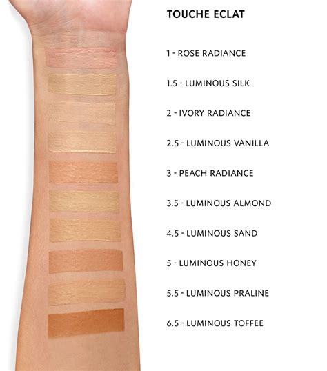 ysl touche eclat concealer which shade|ysl touche eclat shade chart.